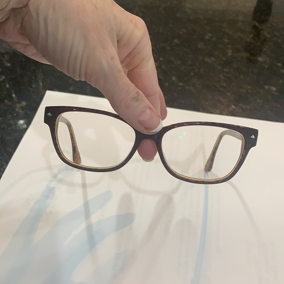 Dark brown eyeglass frame with cheeta print - Picture 4 of 5